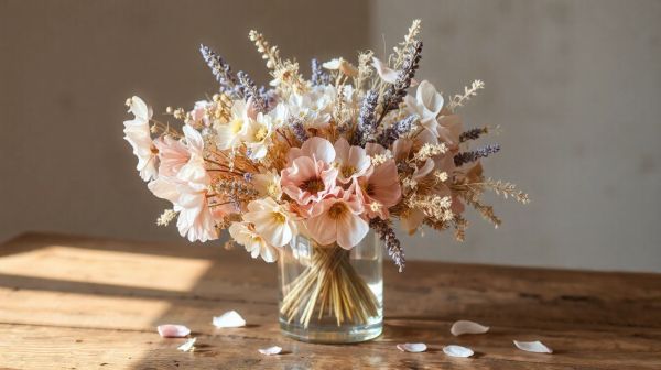 Découvrez des bouquets de mariage en fleurs séchées modernes